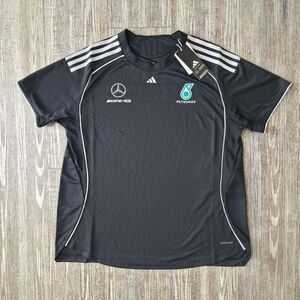 Mercedes AMG Petronas Mechanics Tee F1 Racing Black Silver Jersey Women's XL New
